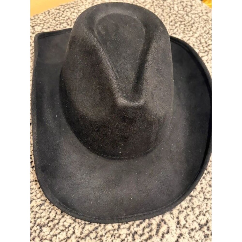 Classic Black Felt Cowboy Hat Western Wide Brim Country Dance Costume Unisex